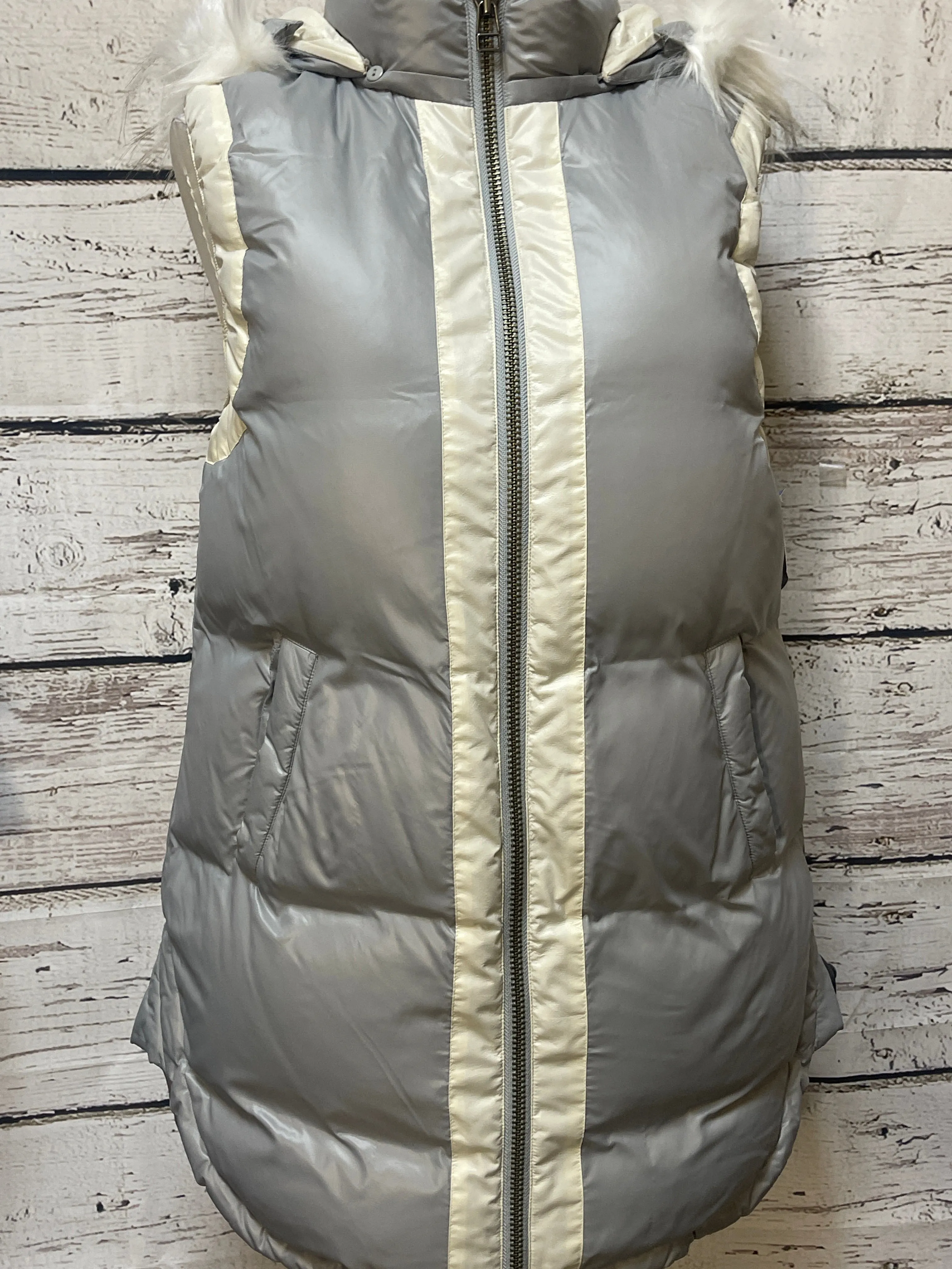 Vest Puffer & Quilted By Sundance In Grey White, Size: S