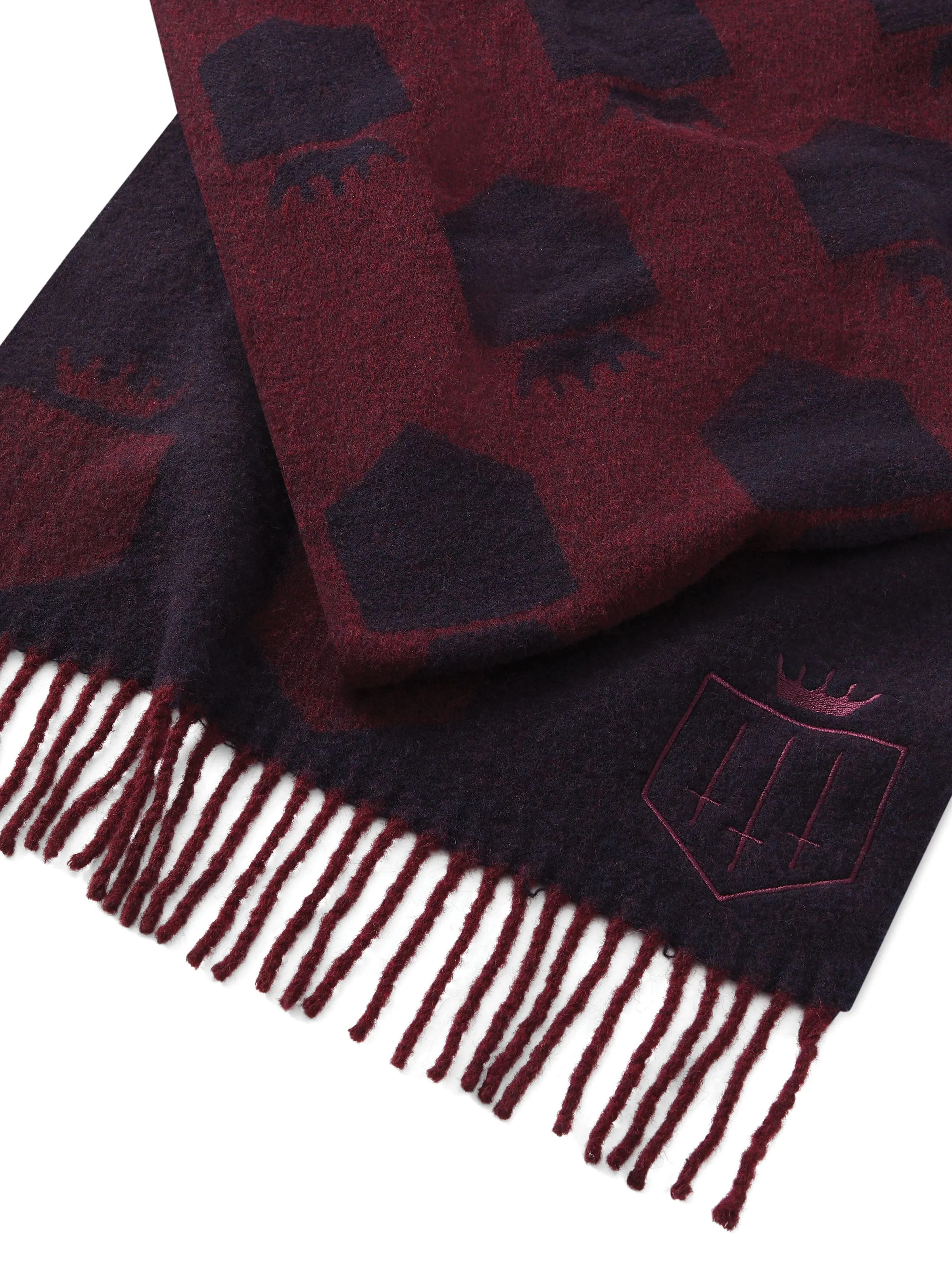 Women's Signature Merino Scarf - Navy & Plum